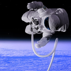 Astronaut floating in space