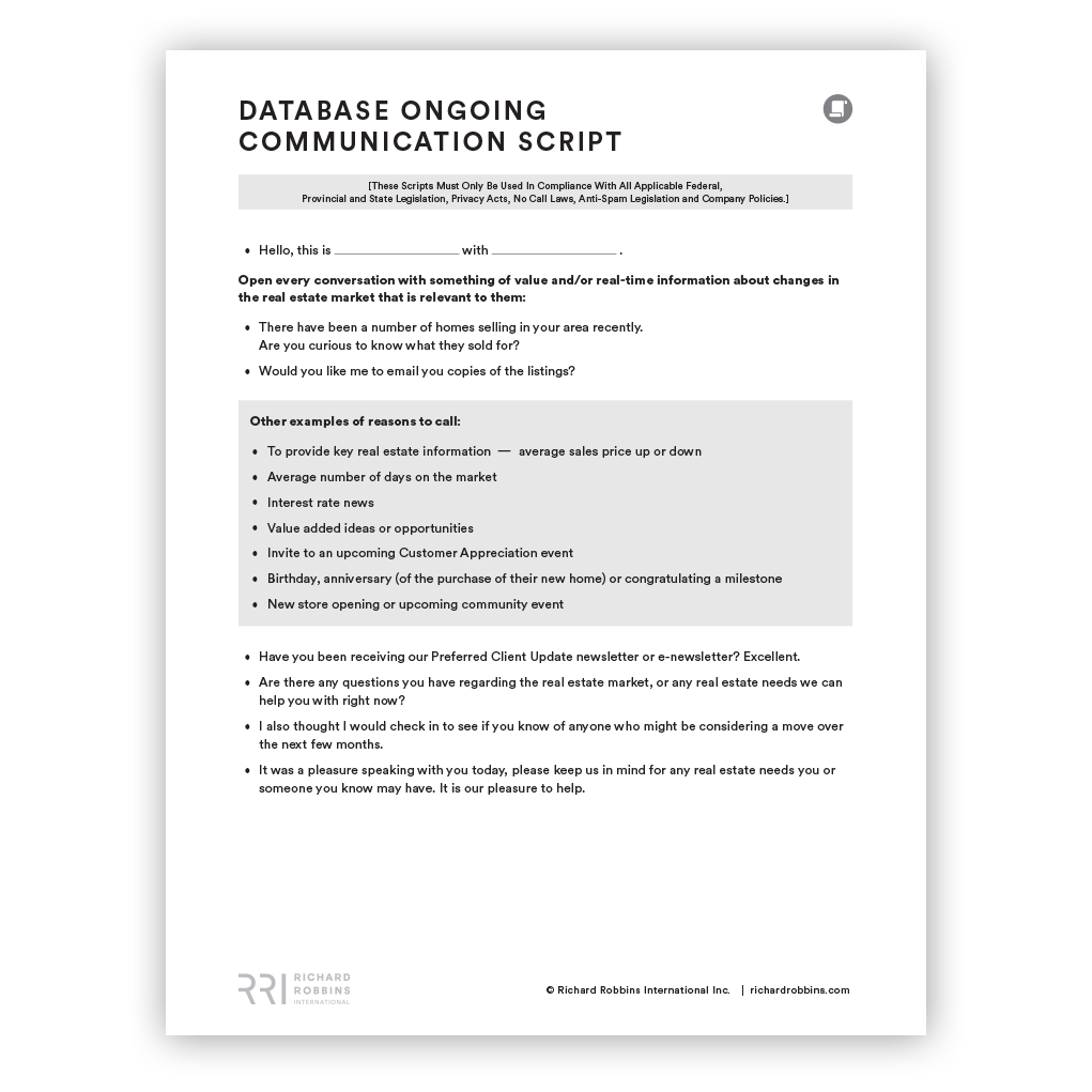 Database Ongoing Communication Script