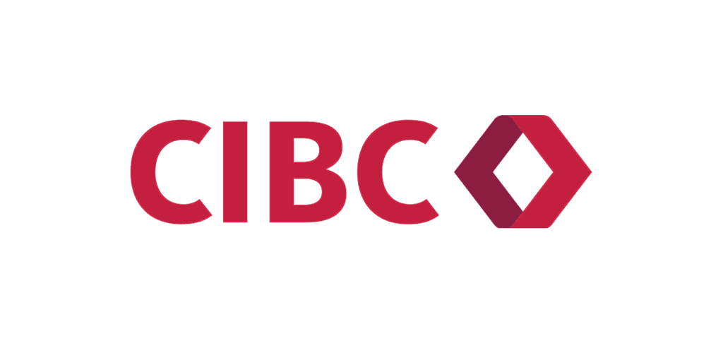 CIBC logo in red on black background