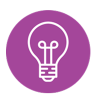 Light bulb icon on purple background