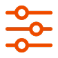 Orange icon showing three horizontal adjustment sliders.